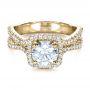 14k Yellow Gold 14k Yellow Gold Custom Diamond Engagement Ring - Flat View -  1407 - Thumbnail