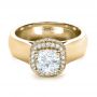18k Yellow Gold 18k Yellow Gold Custom Diamond Engagement Ring - Flat View -  1408 - Thumbnail