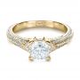 18k Yellow Gold 18k Yellow Gold Custom Diamond Engagement Ring - Flat View -  1410 - Thumbnail