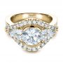 14k Yellow Gold 14k Yellow Gold Custom Diamond Engagement Ring - Flat View -  1414 - Thumbnail