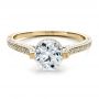 14k Yellow Gold 14k Yellow Gold Custom Diamond Engagement Ring - Flat View -  1443 - Thumbnail