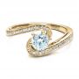 18k Yellow Gold 18k Yellow Gold Custom Diamond Engagement Ring - Flat View -  1449 - Thumbnail