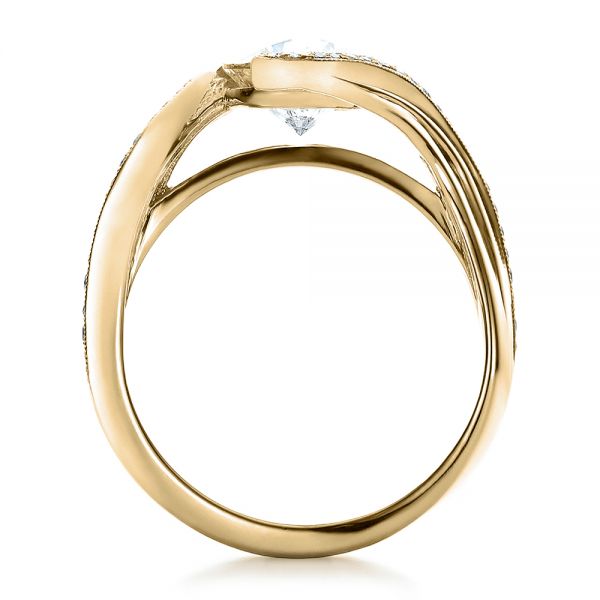 14k Yellow Gold 14k Yellow Gold Custom Diamond Engagement Ring - Front View -  100069