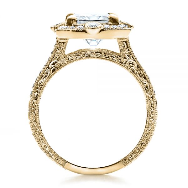 14k Yellow Gold 14k Yellow Gold Custom Diamond Engagement Ring - Front View - 100091