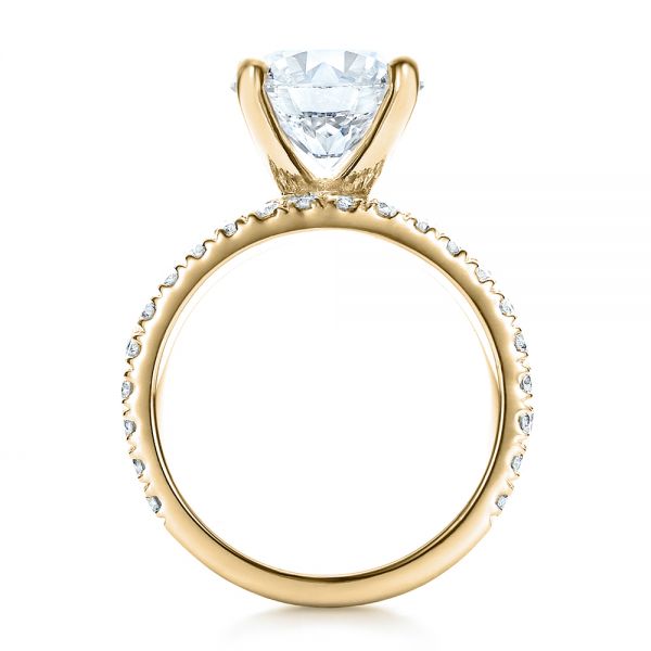14k Yellow Gold 14k Yellow Gold Custom Diamond Engagement Ring - Front View -  100102