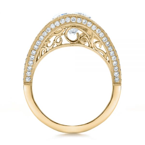 14k Yellow Gold 14k Yellow Gold Custom Diamond Engagement Ring - Front View -  100551