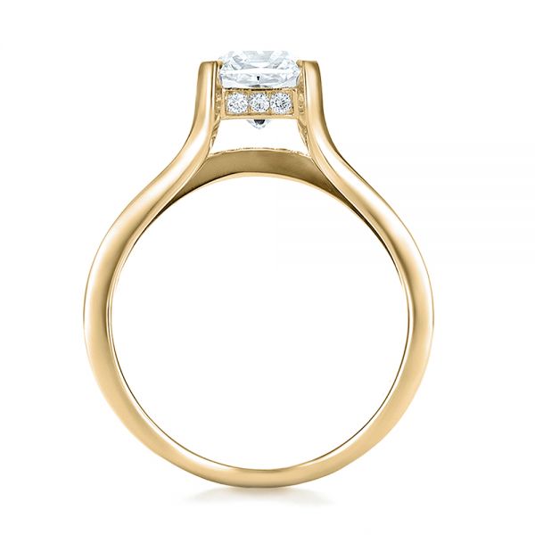 18k Yellow Gold 18k Yellow Gold Custom Diamond Engagement Ring - Front View -  100610