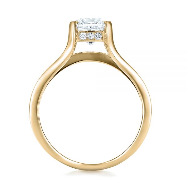 18k Yellow Gold 18k Yellow Gold Custom Diamond Engagement Ring - Front View - 100610