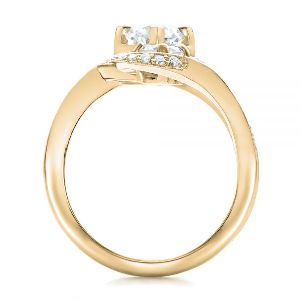 18k Yellow Gold 18k Yellow Gold Custom Diamond Engagement Ring - Front View -  100782