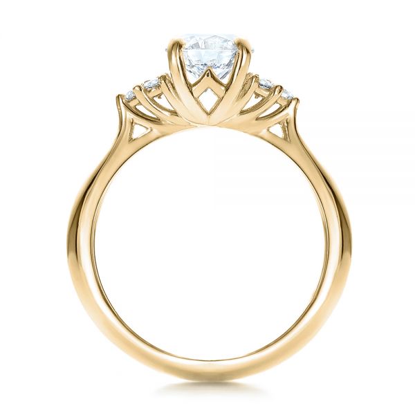 18k Yellow Gold 18k Yellow Gold Custom Diamond Engagement Ring - Front View - 100810