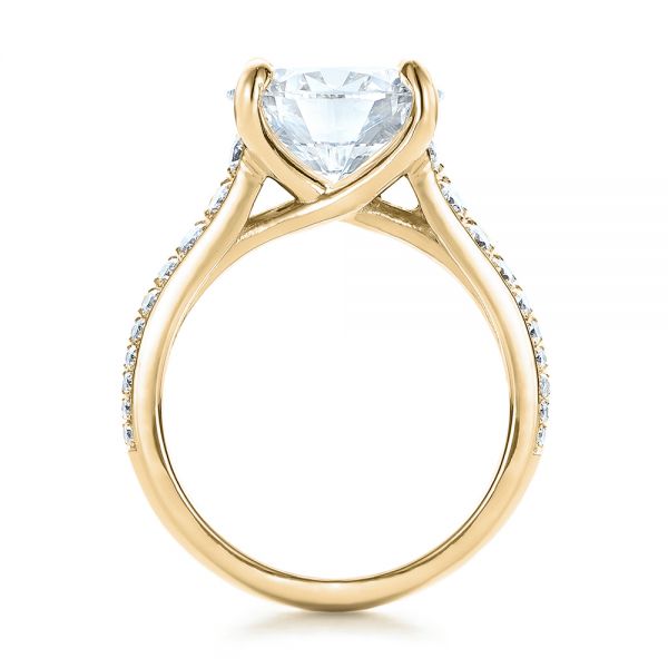 14k Yellow Gold 14k Yellow Gold Custom Diamond Engagement Ring - Front View -  100872