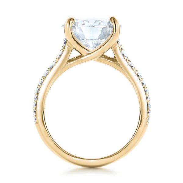 18k Yellow Gold 18k Yellow Gold Custom Diamond Engagement Ring - Front View - 100872