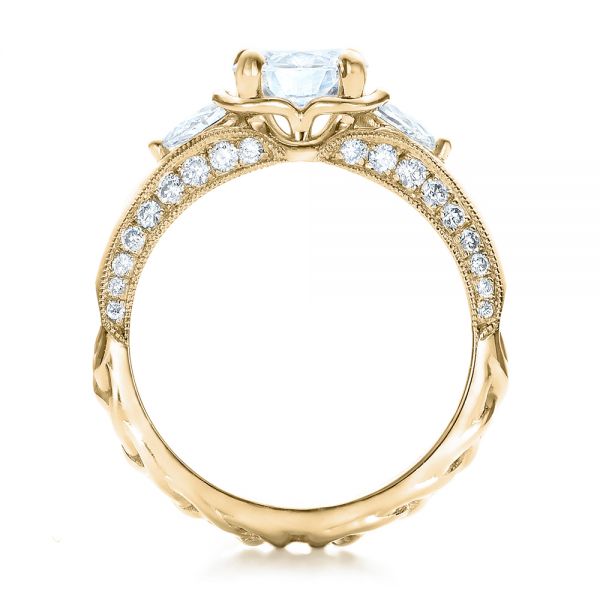 18k Yellow Gold 18k Yellow Gold Custom Diamond Engagement Ring - Front View -  101229