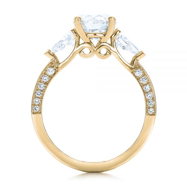 18k Yellow Gold 18k Yellow Gold Custom Diamond Engagement Ring - Front View -  101230