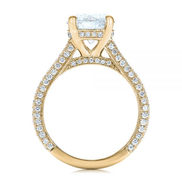 18k Yellow Gold 18k Yellow Gold Custom Diamond Engagement Ring - Front View - 101994