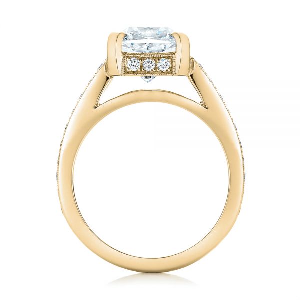 18k Yellow Gold 18k Yellow Gold Custom Diamond Engagement Ring - Front View -  102042