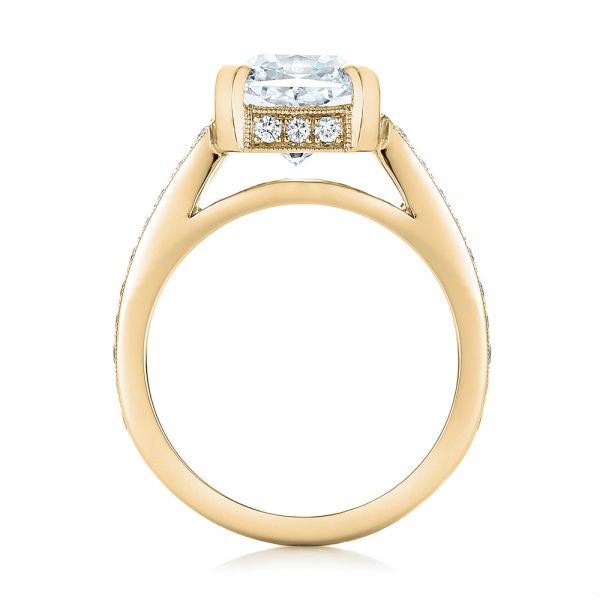 18k Yellow Gold 18k Yellow Gold Custom Diamond Engagement Ring - Front View - 102042
