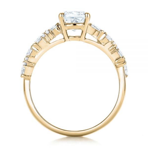 14k Yellow Gold 14k Yellow Gold Custom Diamond Engagement Ring - Front View -  102092