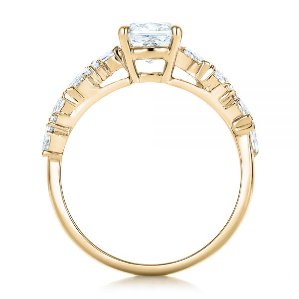 14k Yellow Gold 14k Yellow Gold Custom Diamond Engagement Ring - Front View - 102092