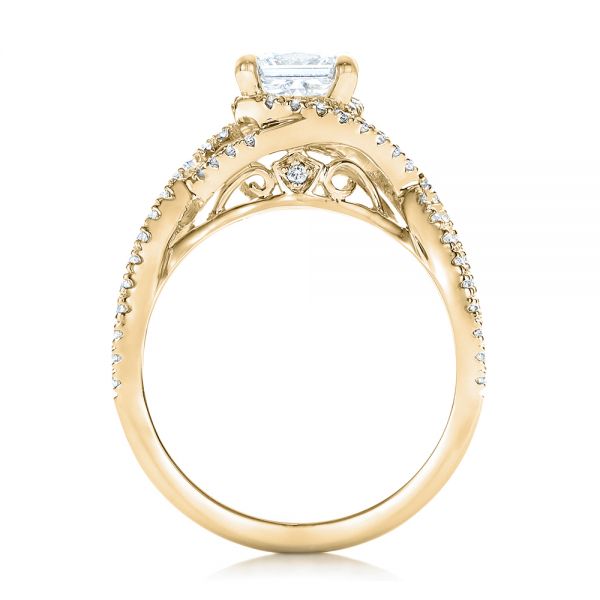 18k Yellow Gold 18k Yellow Gold Custom Diamond Engagement Ring - Front View -  102148