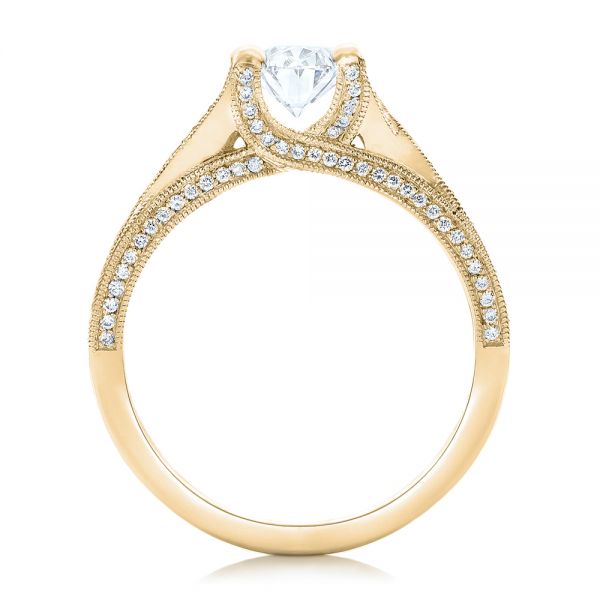 18k Yellow Gold 18k Yellow Gold Custom Diamond Engagement Ring - Front View -  102239