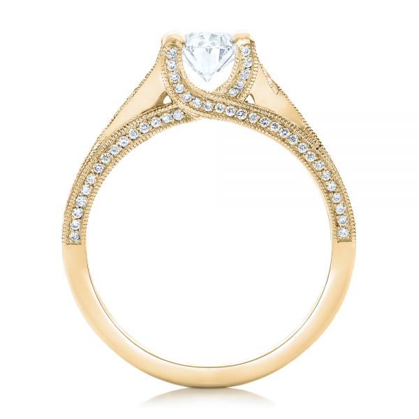 14k Yellow Gold 14k Yellow Gold Custom Diamond Engagement Ring - Front View - 102239