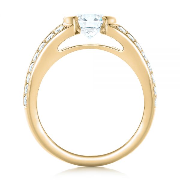 18k Yellow Gold 18k Yellow Gold Custom Diamond Engagement Ring - Front View -  102307