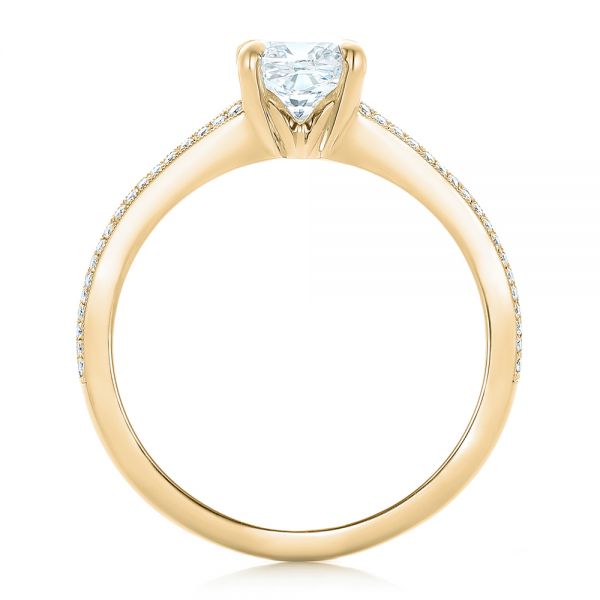 18k Yellow Gold 18k Yellow Gold Custom Diamond Engagement Ring - Front View - 102325
