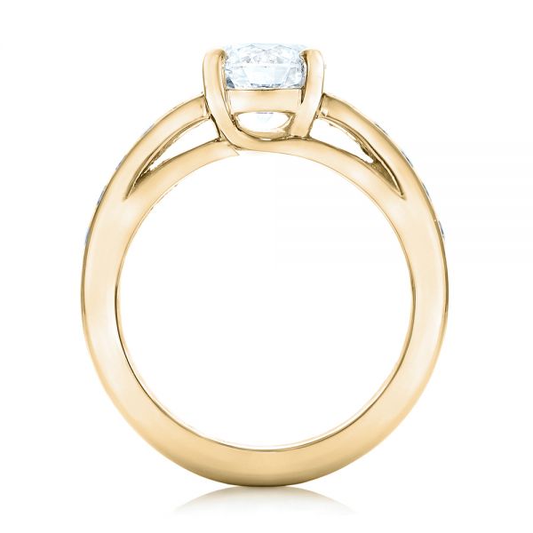 18k Yellow Gold 18k Yellow Gold Custom Diamond Engagement Ring - Front View - 102345