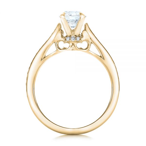 18k Yellow Gold 18k Yellow Gold Custom Diamond Engagement Ring - Front View -  102363
