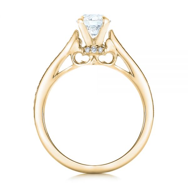14k Yellow Gold 14k Yellow Gold Custom Diamond Engagement Ring - Front View -  102363