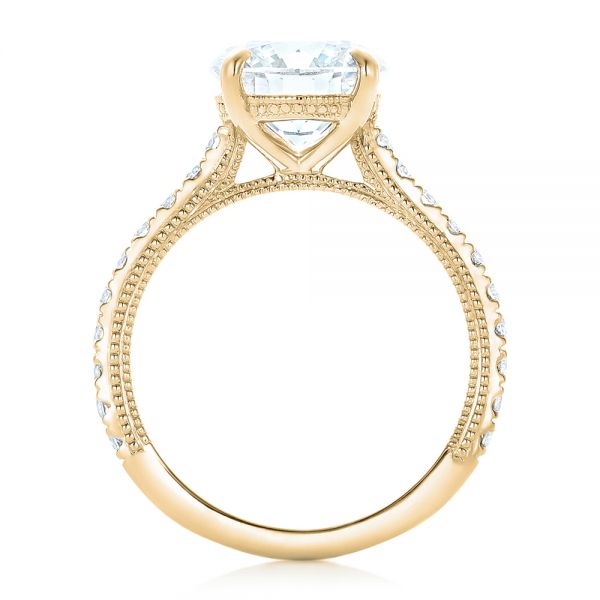 18k Yellow Gold 18k Yellow Gold Custom Diamond Engagement Ring - Front View -  102402
