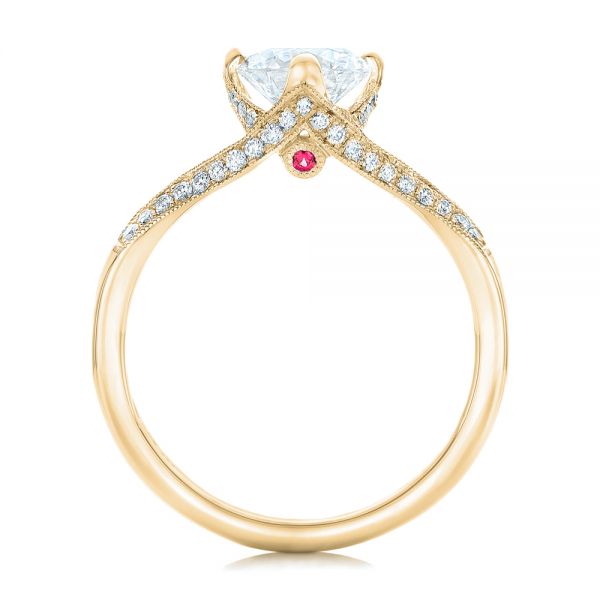 18k Yellow Gold 18k Yellow Gold Custom Diamond Engagement Ring - Front View -  102405