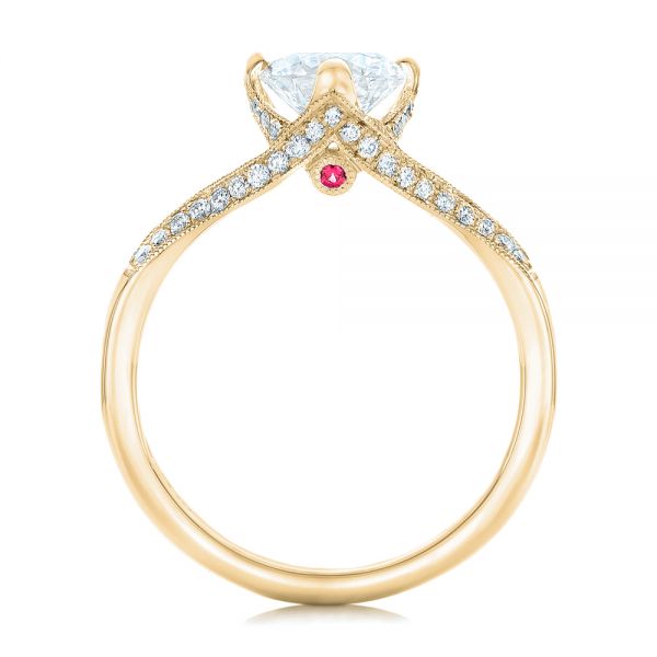 14k Yellow Gold 14k Yellow Gold Custom Diamond Engagement Ring - Front View - 102405