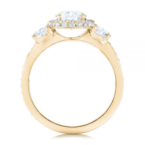 18k Yellow Gold 18k Yellow Gold Custom Diamond Engagement Ring - Front View -  102415