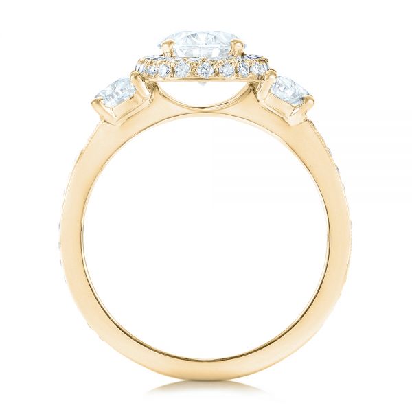 18k Yellow Gold 18k Yellow Gold Custom Diamond Engagement Ring - Front View - 102415