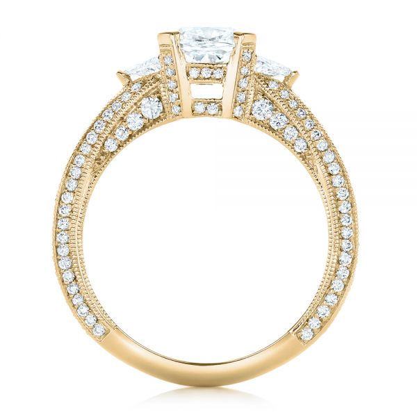 18k Yellow Gold 18k Yellow Gold Custom Diamond Engagement Ring - Front View -  102457