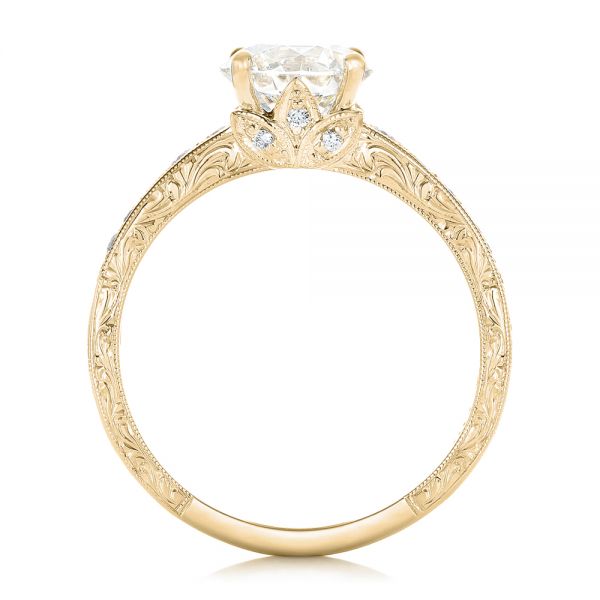 18k Yellow Gold 18k Yellow Gold Custom Diamond Engagement Ring - Front View -  102462
