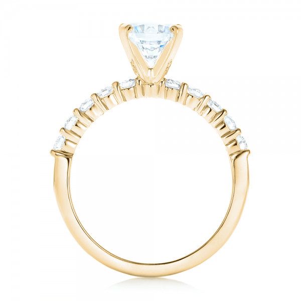 18k Yellow Gold 18k Yellow Gold Custom Diamond Engagement Ring - Front View -  102582