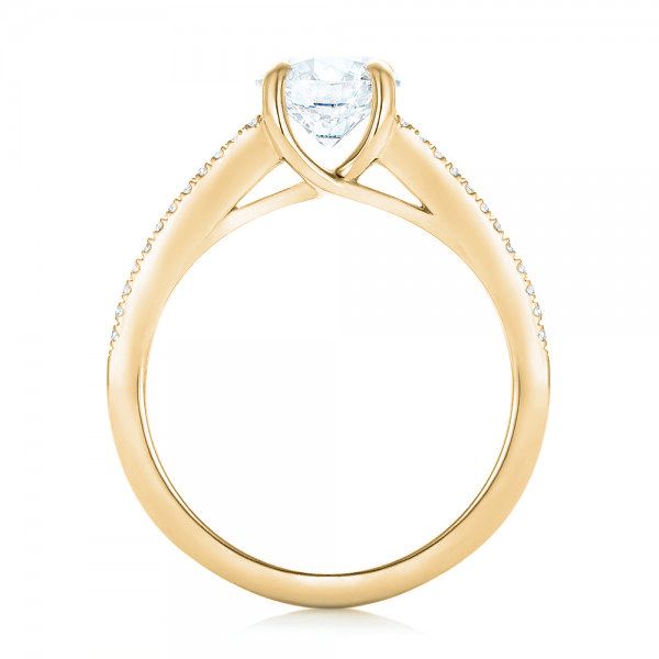 18k Yellow Gold 18k Yellow Gold Custom Diamond Engagement Ring - Front View -  102886