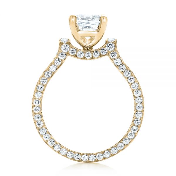 18k Yellow Gold 18k Yellow Gold Custom Diamond Engagement Ring - Front View -  102895