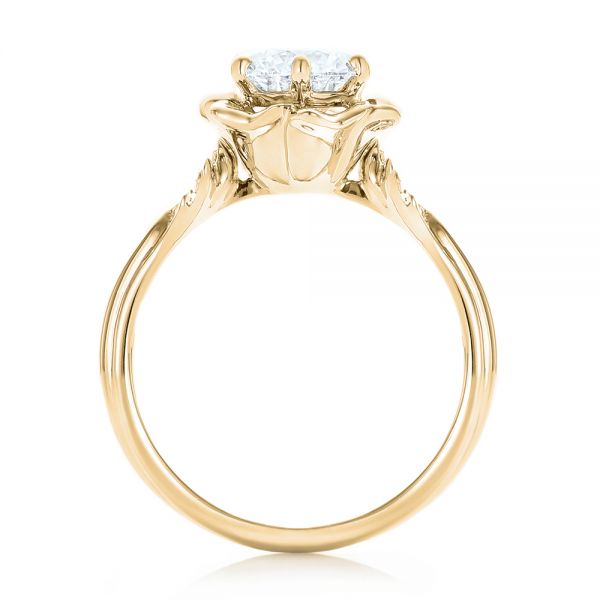 18k Yellow Gold 18k Yellow Gold Custom Diamond Engagement Ring - Front View -  102896