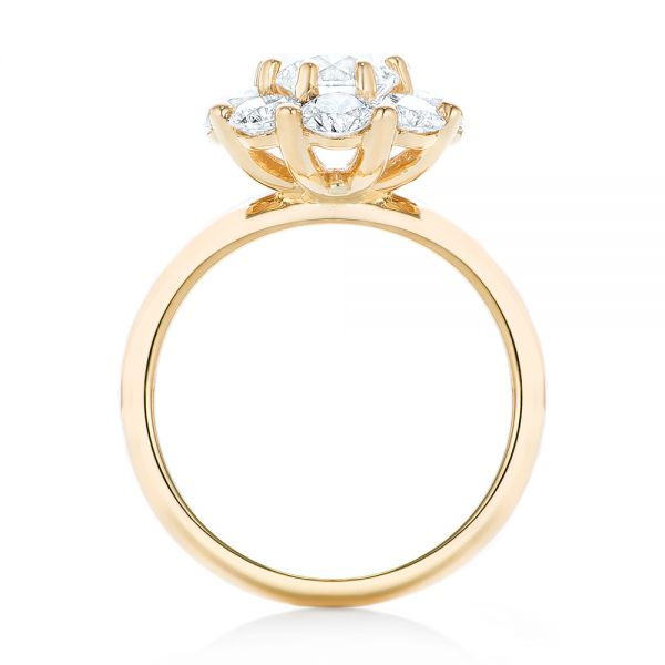 18k Yellow Gold Custom Diamond Engagement Ring - Front View -  102927