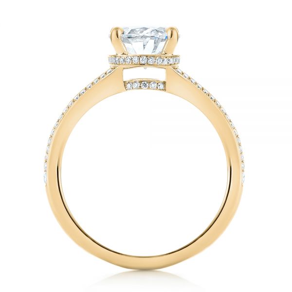 18k Yellow Gold 18k Yellow Gold Custom Diamond Engagement Ring - Front View -  102946