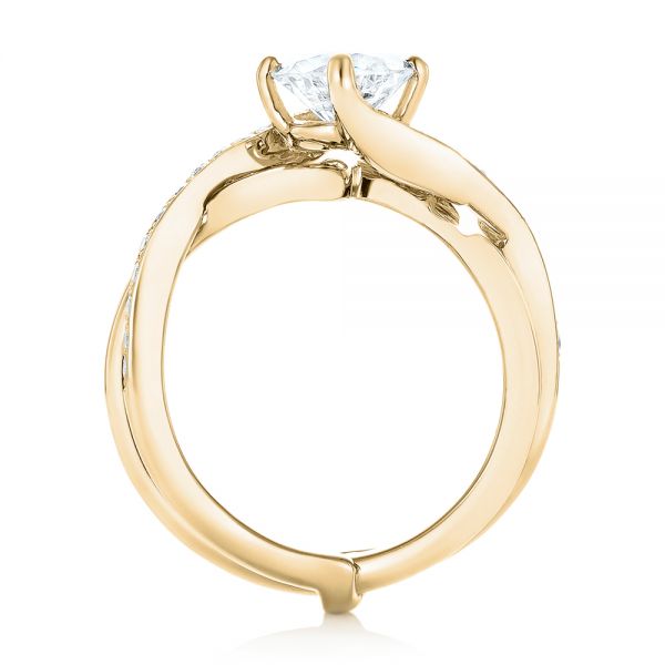 18k Yellow Gold 18k Yellow Gold Custom Diamond Engagement Ring - Front View -  102969
