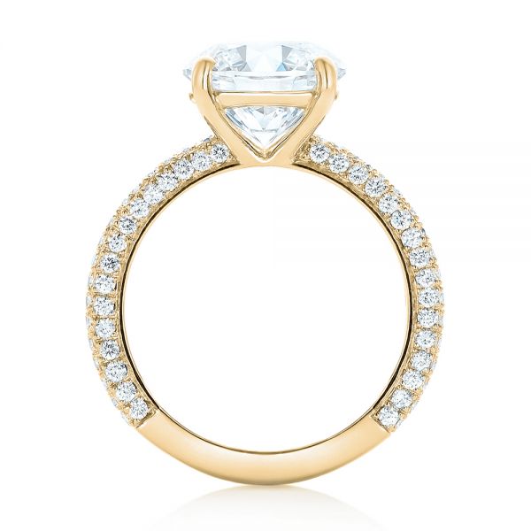 18k Yellow Gold 18k Yellow Gold Custom Diamond Engagement Ring - Front View -  102971