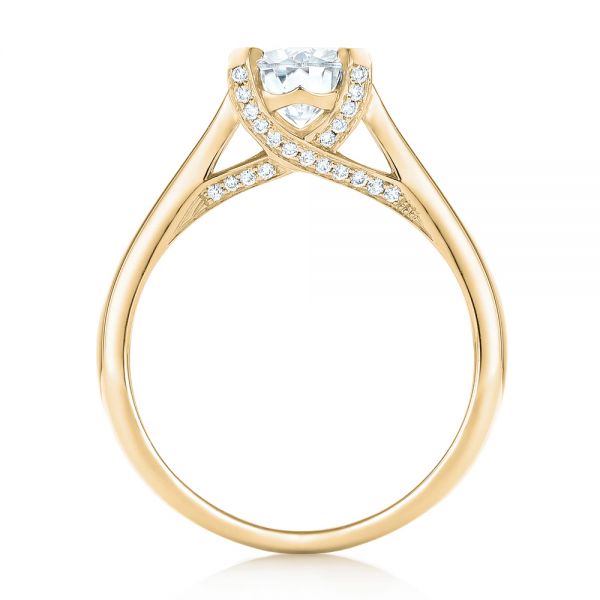 14k Yellow Gold 14k Yellow Gold Custom Diamond Engagement Ring - Front View -  102996