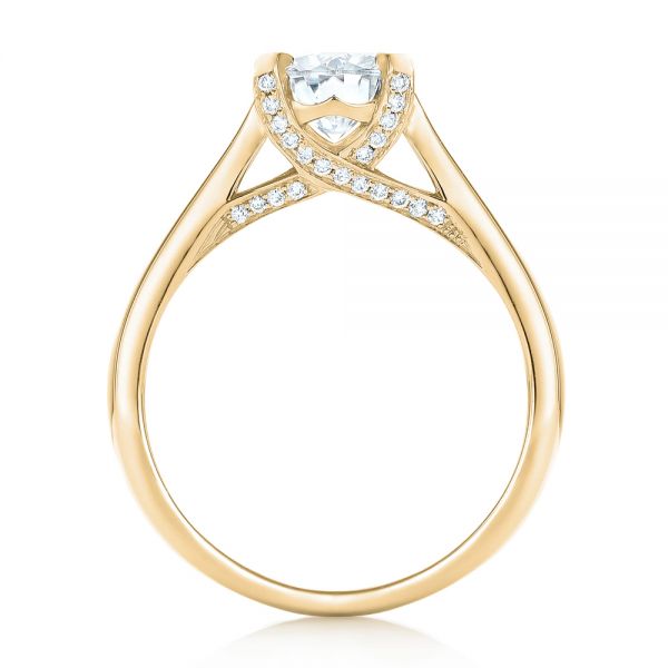 18k Yellow Gold 18k Yellow Gold Custom Diamond Engagement Ring - Front View - 102996