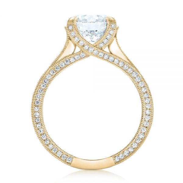 14k Yellow Gold 14k Yellow Gold Custom Diamond Engagement Ring - Front View -  103013