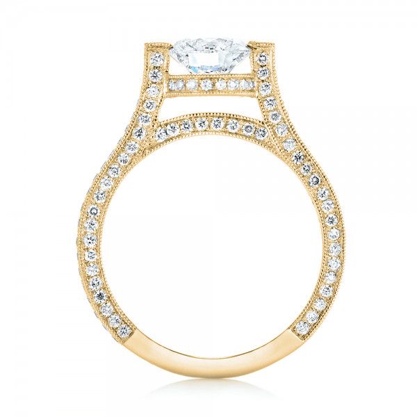 18k Yellow Gold 18k Yellow Gold Custom Diamond Engagement Ring - Front View -  103053